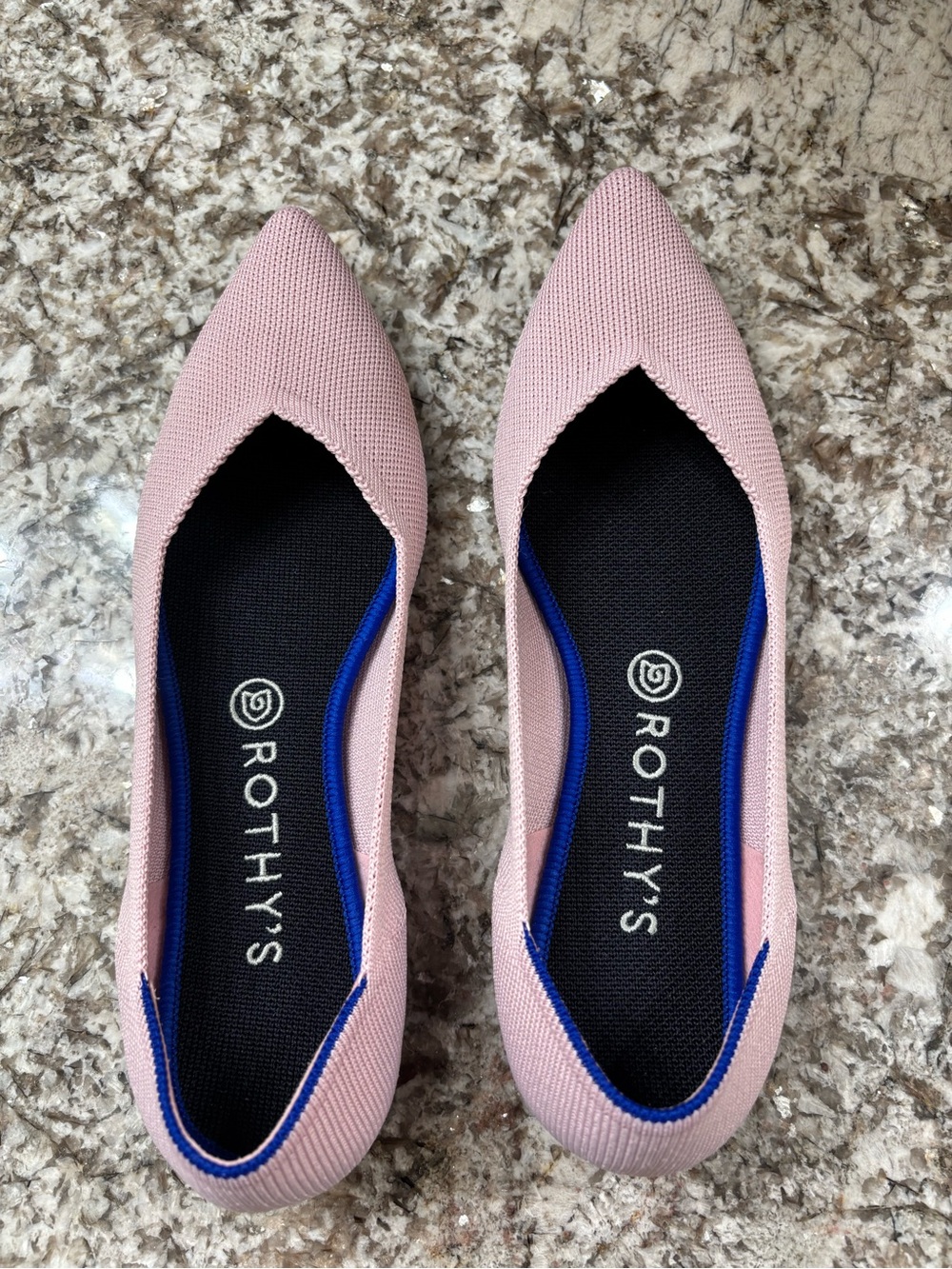 Rothy's Blush Pink Pointed Knit Flats - Women